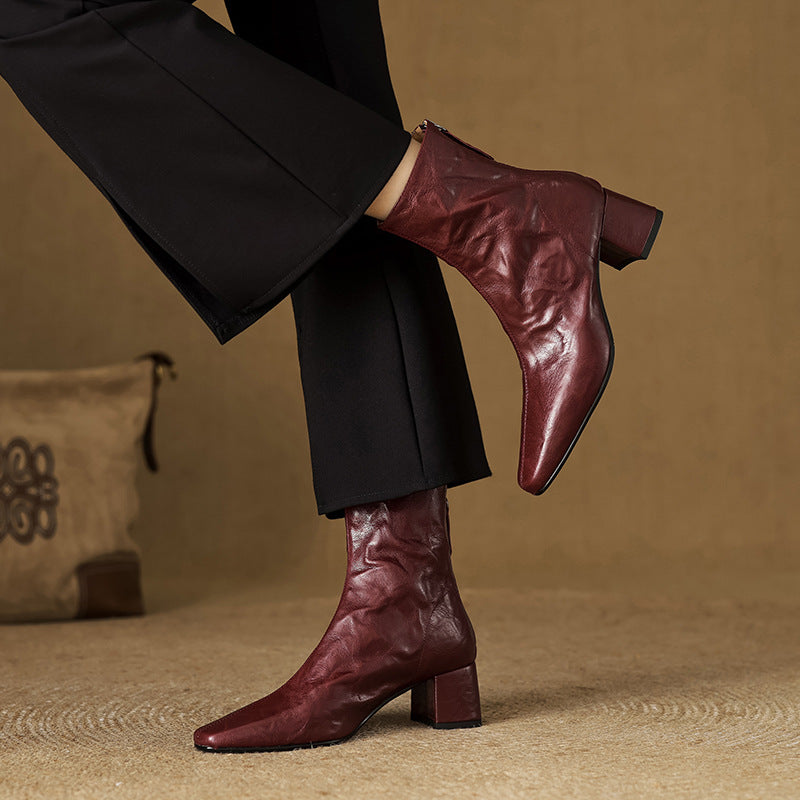 Aurora - Genuine Leather Ankle Boots