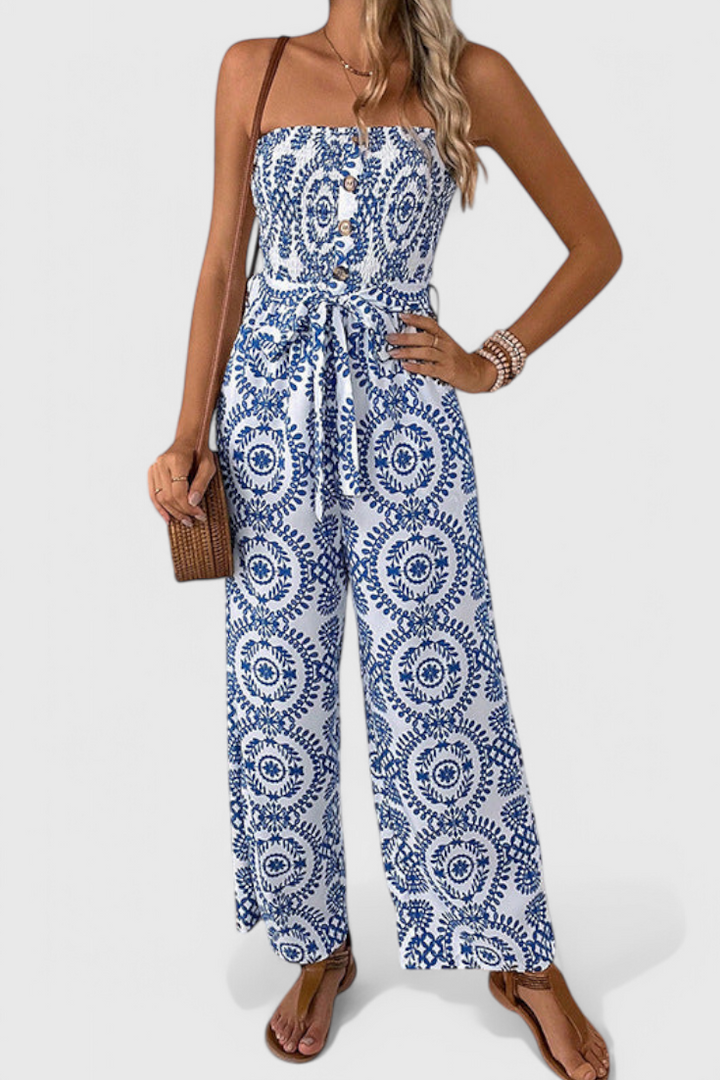 Arabelle - Sleeveless Printed Wide-Leg Jumpsuit