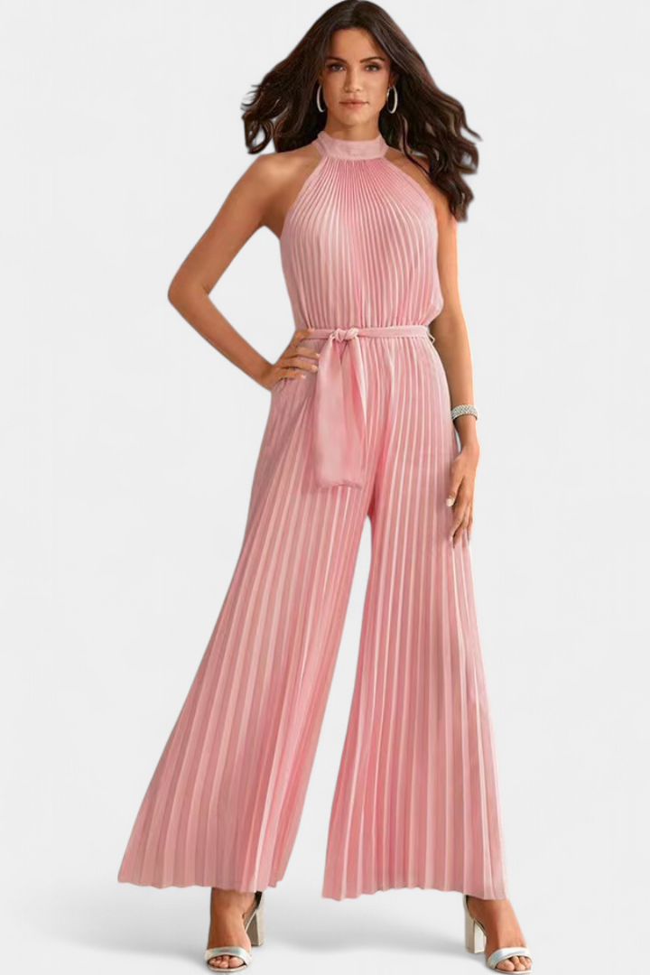 Carmen - Pleated Halter Palazzo Jumpsuit