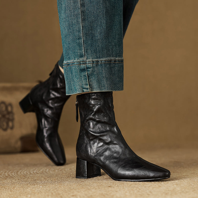 Aurora - Genuine Leather Ankle Boots