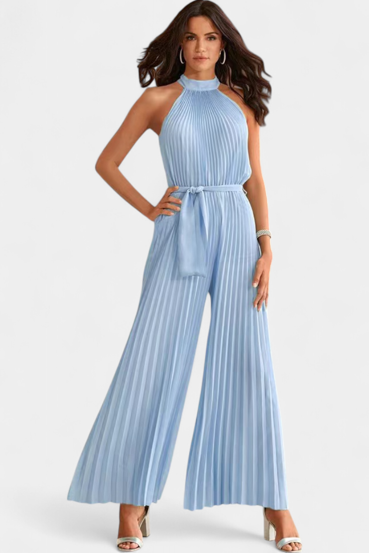 Carmen - Pleated Halter Palazzo Jumpsuit