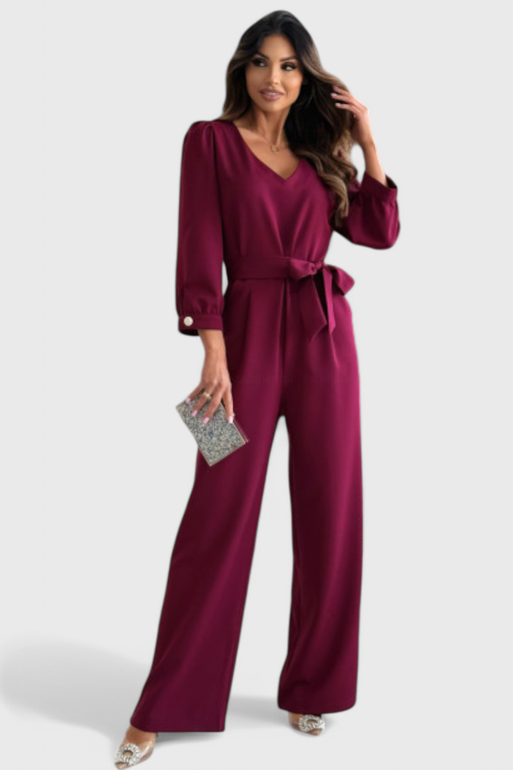 Arden - Wide-Leg Plunge Jumpsuit