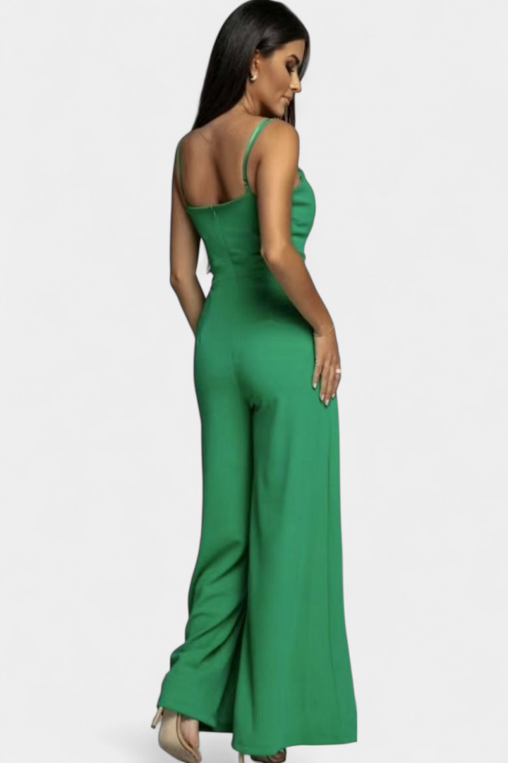 Adalia - Spaghetti Strap Slit Jumpsuit