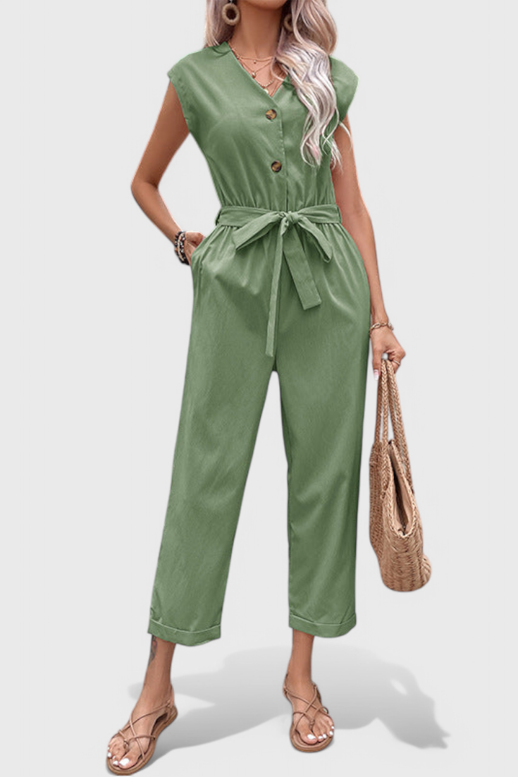 Edda - Sleeveless Button Jumpsuit