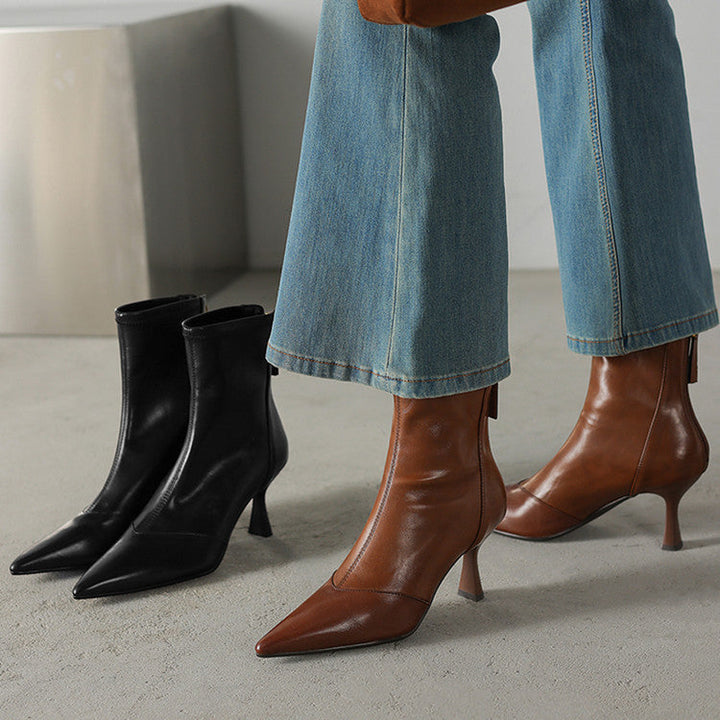 Lilah - Genuine Leather Contoured Boots