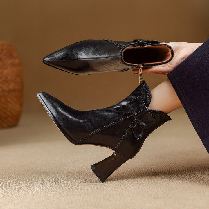 Yvonne - Genuine Leather Pointed Toe Boots