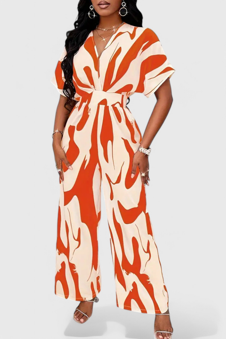 Claribel - Abstract Print Wide-Leg Jumpsuit