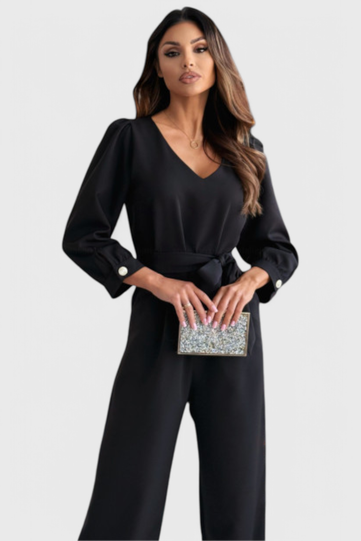 Aveline - Wide-Leg V-Neck Jumpsuit