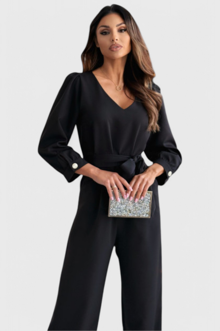 Aveline - Wide-Leg V-Neck Jumpsuit