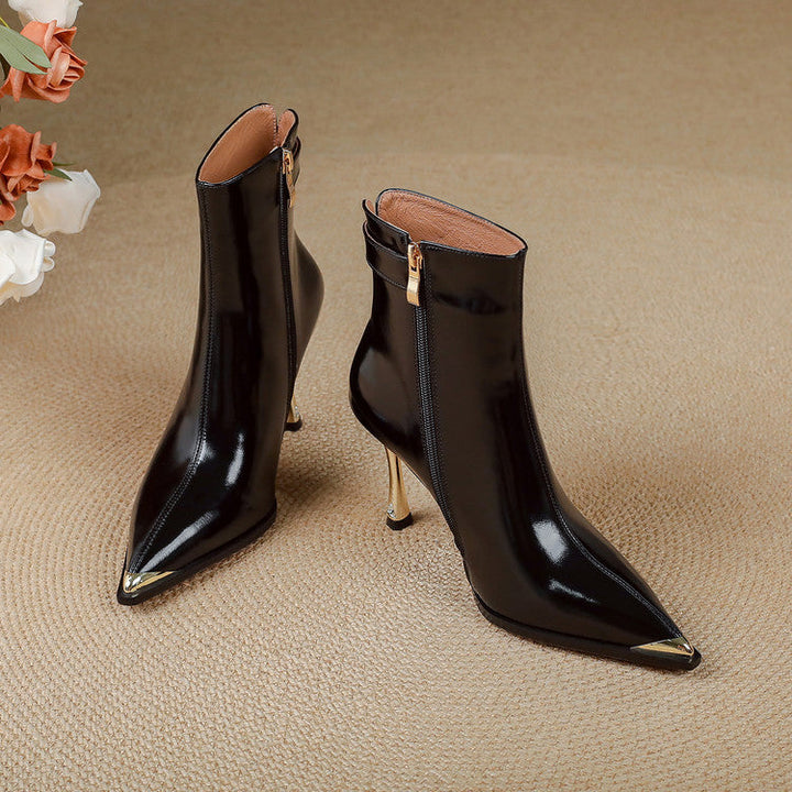 Verena - Genuine Leather High Heel Ankle Boots