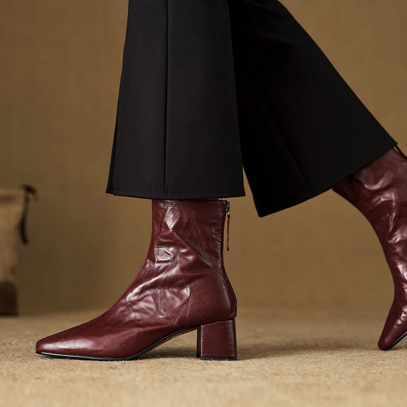 Aurora - Genuine Leather Ankle Boots