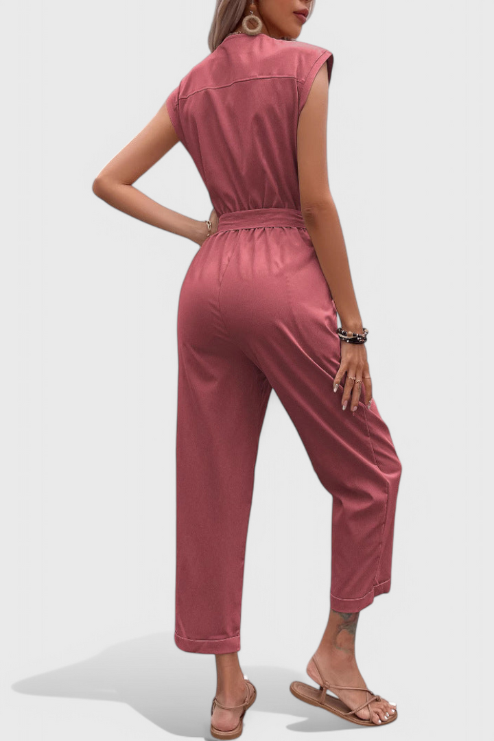 Edda - Sleeveless Button Jumpsuit