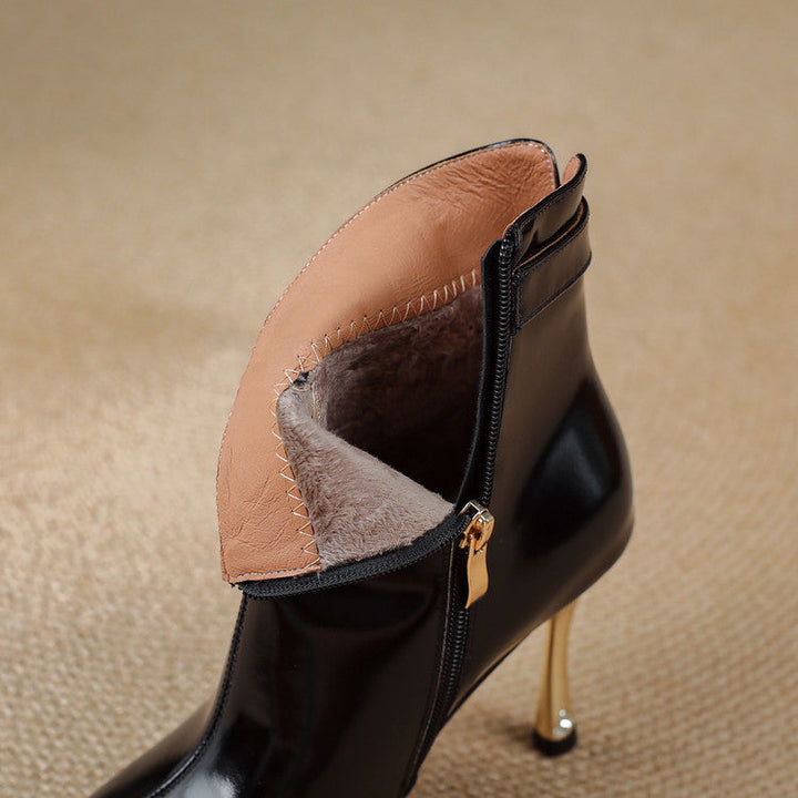 Verena - Genuine Leather High Heel Ankle Boots