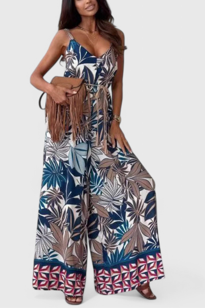 Diane - Bold Print Wide-Leg Jumpsuit