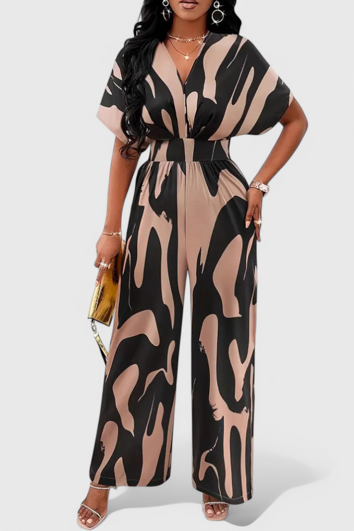 Claribel - Abstract Print Wide-Leg Jumpsuit
