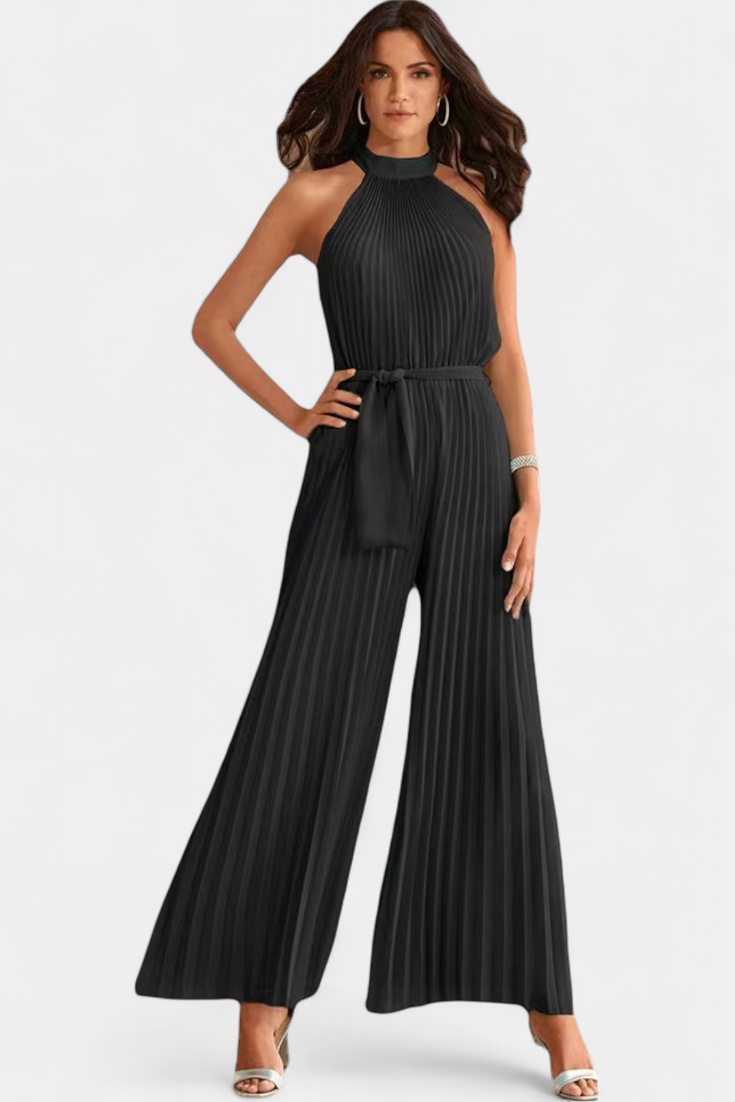 Carmen - Pleated Halter Palazzo Jumpsuit