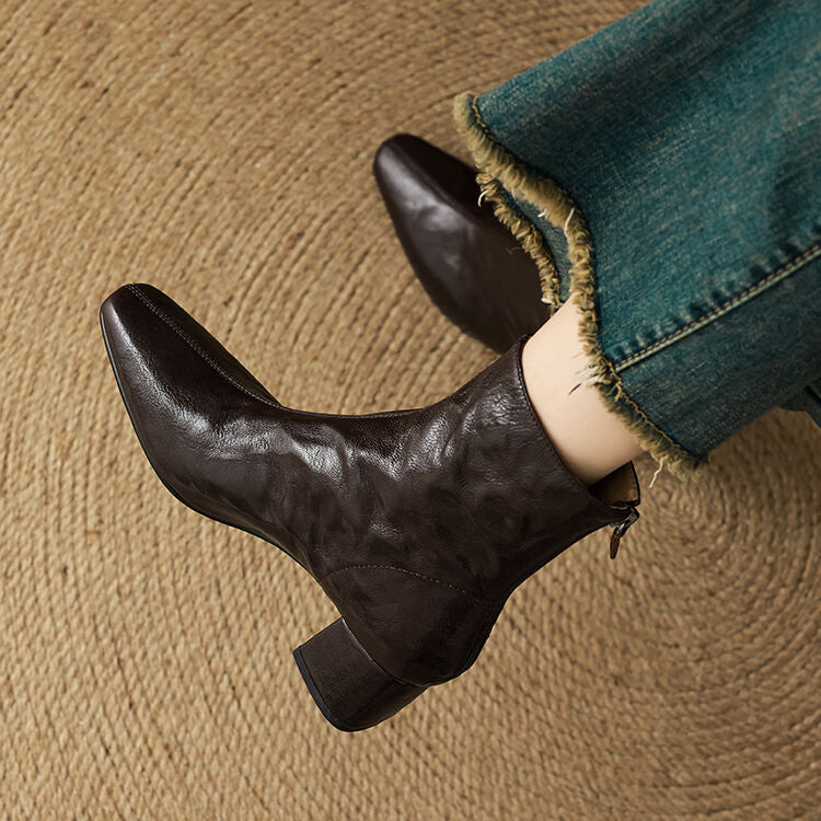 Aurora - Genuine Leather Ankle Boots