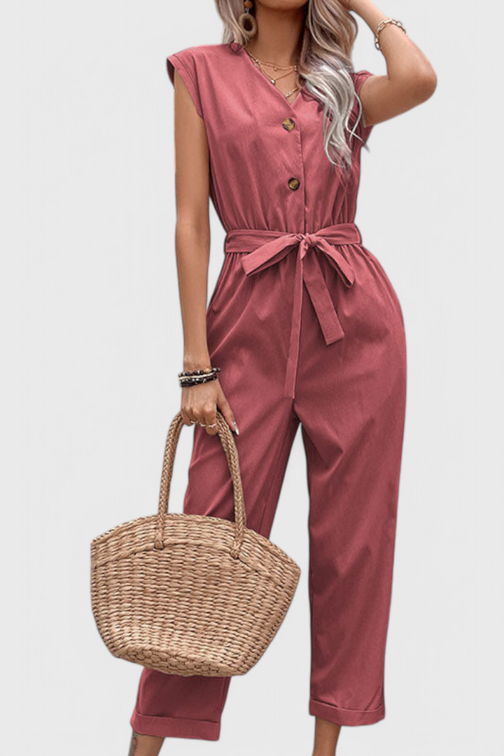 Edda - Sleeveless Button Jumpsuit
