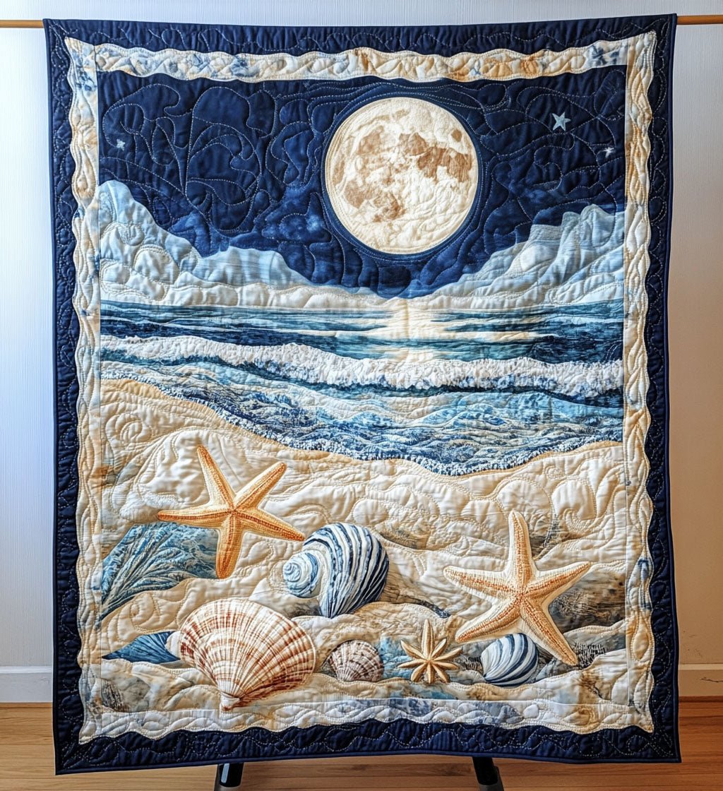 Ocean Night Art Quilt Wall Hanging