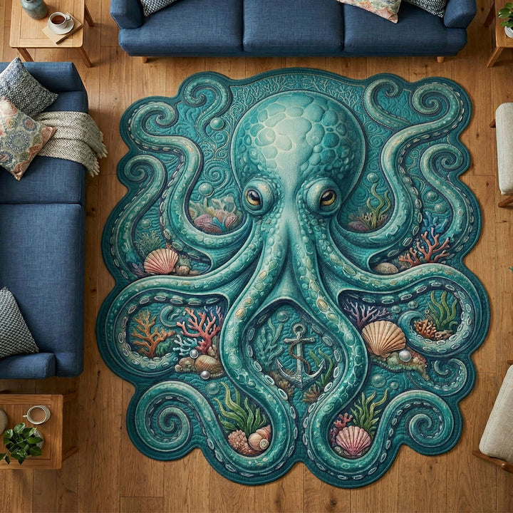 Ocean Octopus Shaped Area Rug
