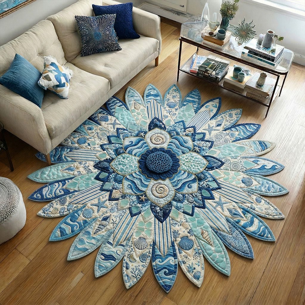 Ocean Pearl Scallop Custom Shaped Rug