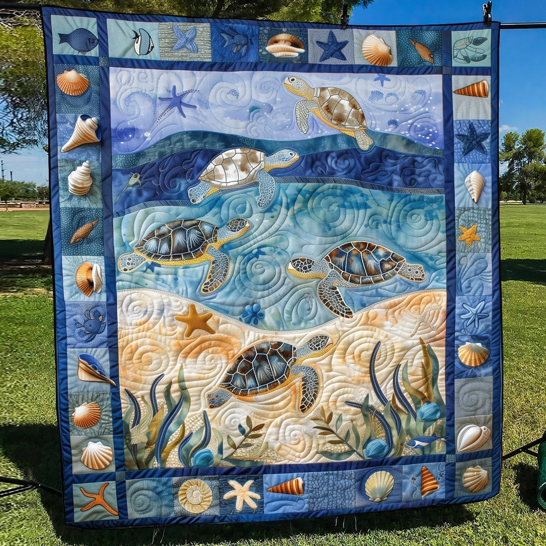 Sea Turtle Quilted Blanket