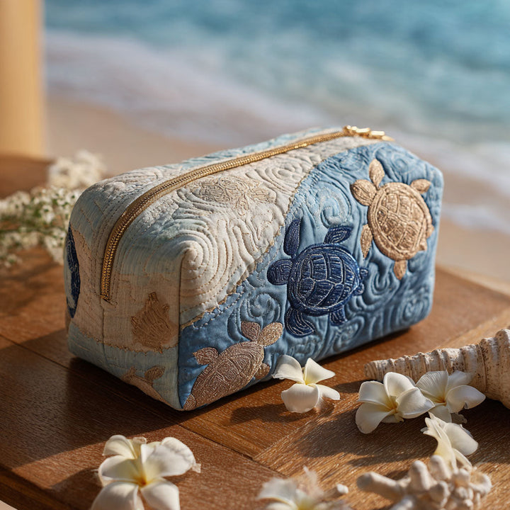 Sea Turtle Quilted Makeup Bag