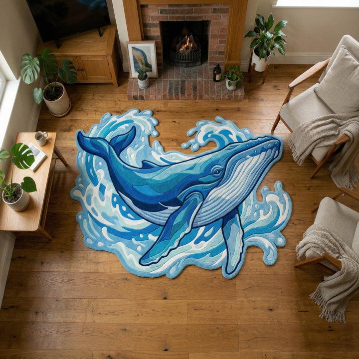 Ocean Whale Shaped Area Rug