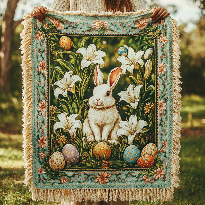 Pastel Meadow Easter Woven Blanket