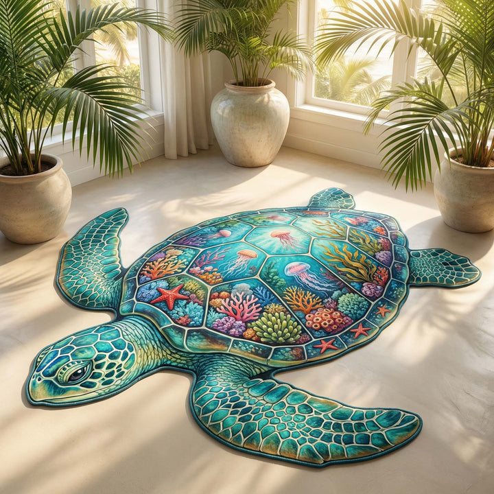 Turtle Reef Custom Shaped Rug