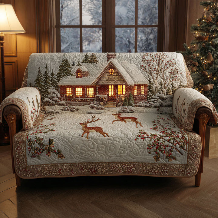 Winter Cabin Quilted Sofa Cover