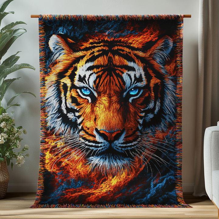 Wild Strength Tiger Woven Blanket