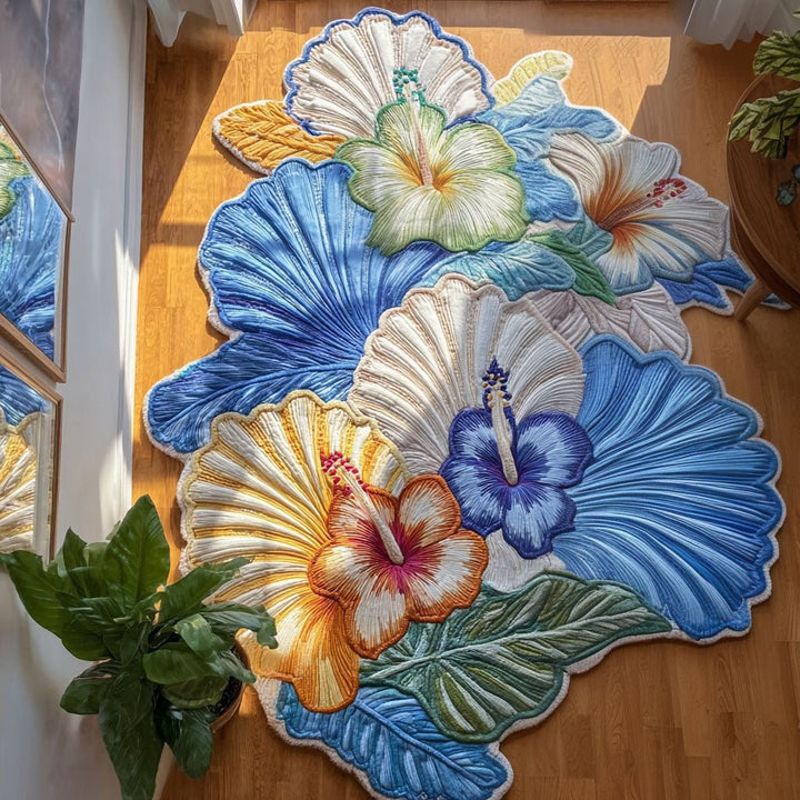 Royal Hibiscus Custom Shaped Rug