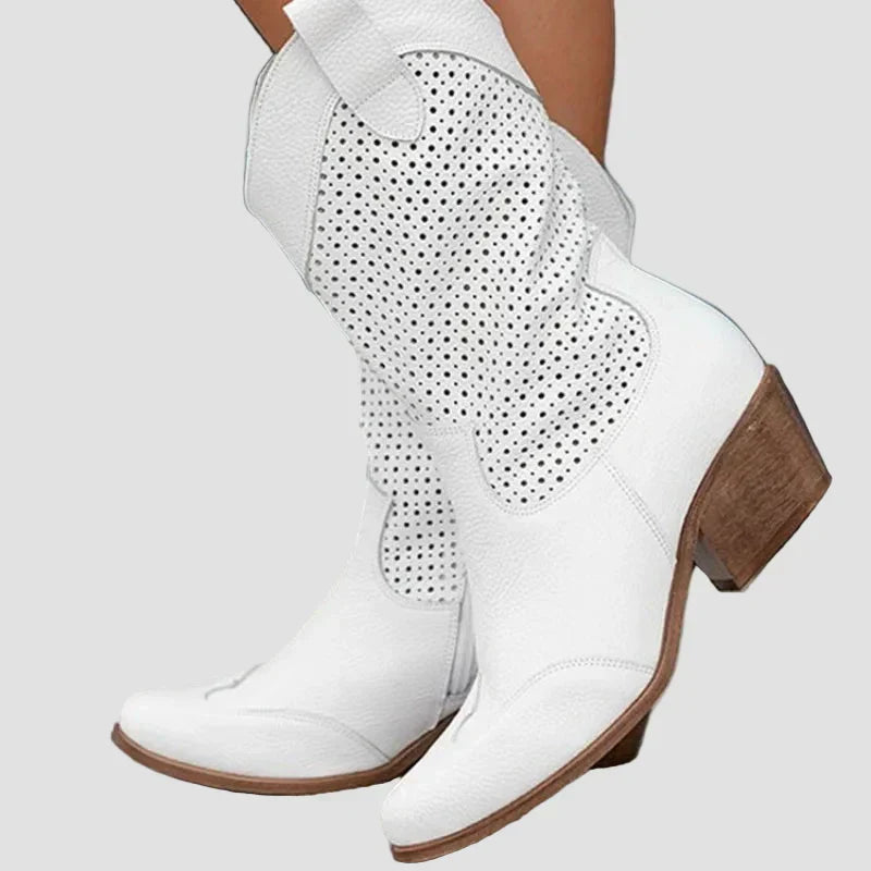Orla - Perforated Western Boots