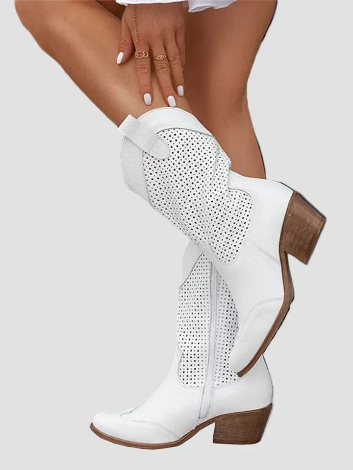 Orla - Perforated Western Boots