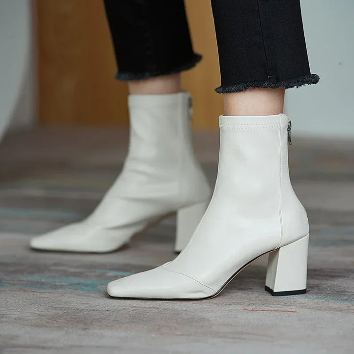 Raina - Square Toe Suede Boots