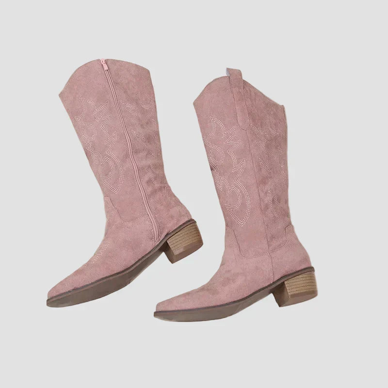 Vivian - Suede Cowboy Western Boots