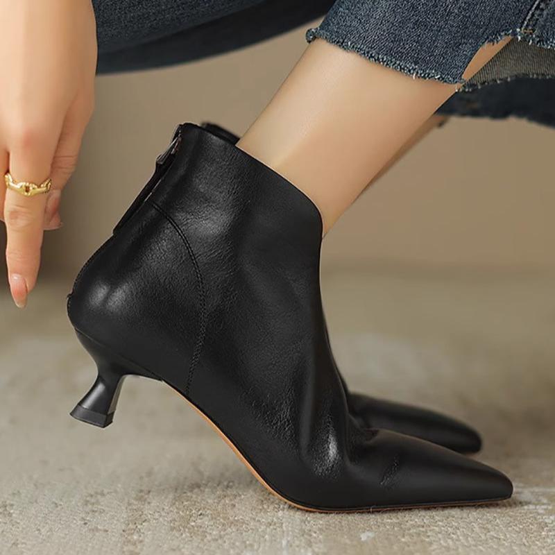 Juliet - Kitten Heel Leather Boots