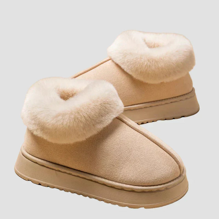 Gia - Cozy Fur-Collar Indoor Slippers