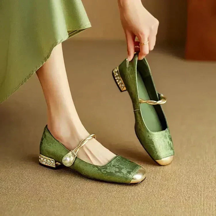 Rose - Pearl Detail Mary Jane Shoes