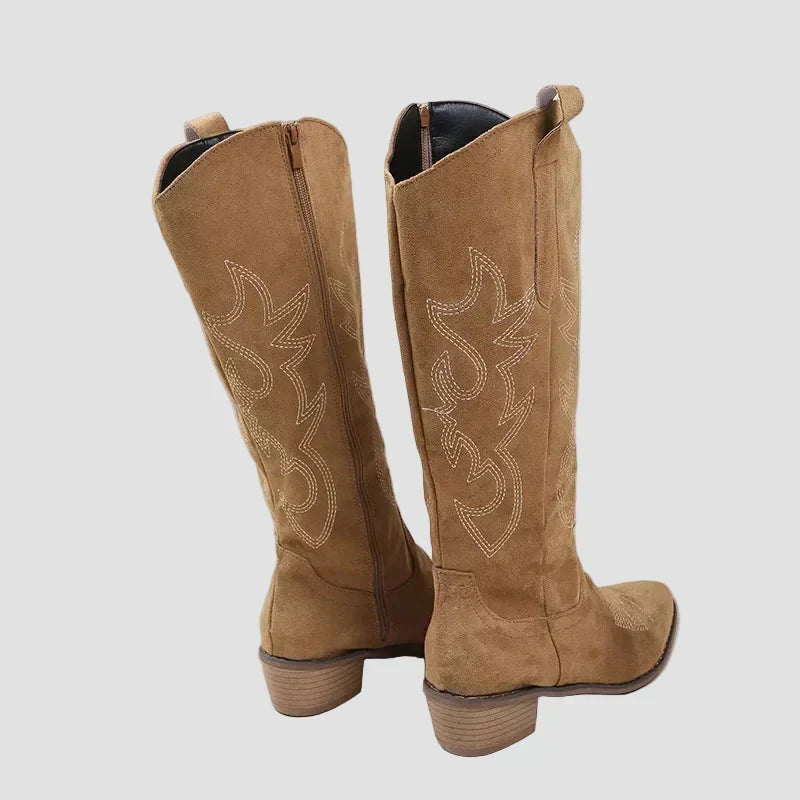 Vivian - Suede Cowboy Western Boots