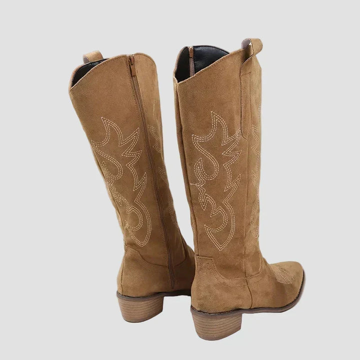 Vivian - Suede Cowboy Western Boots