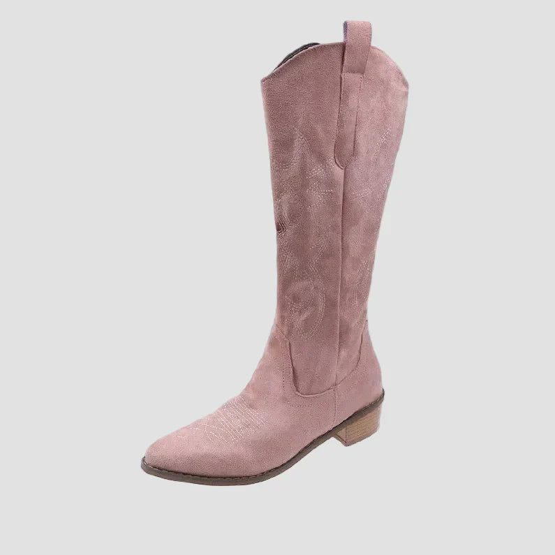 Vivian - Suede Cowboy Western Boots