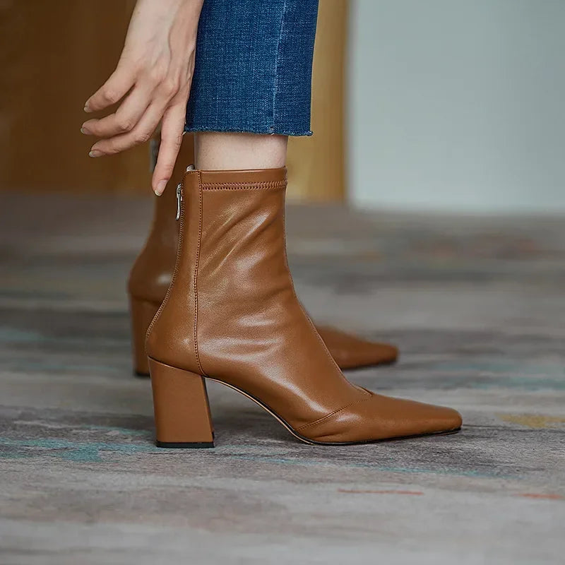 Raina - Square Toe Suede Boots