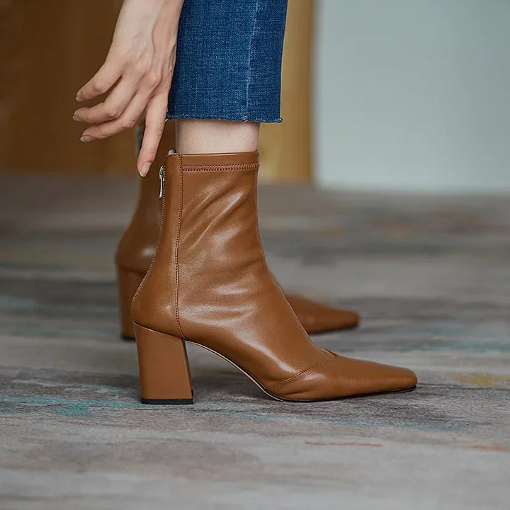 Raina - Square Toe Suede Boots