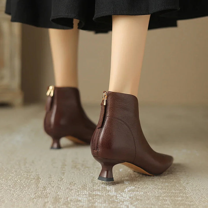 Juliet - Kitten Heel Leather Boots