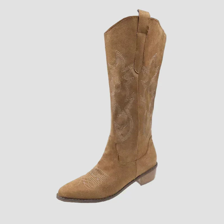 Vivian - Suede Cowboy Western Boots