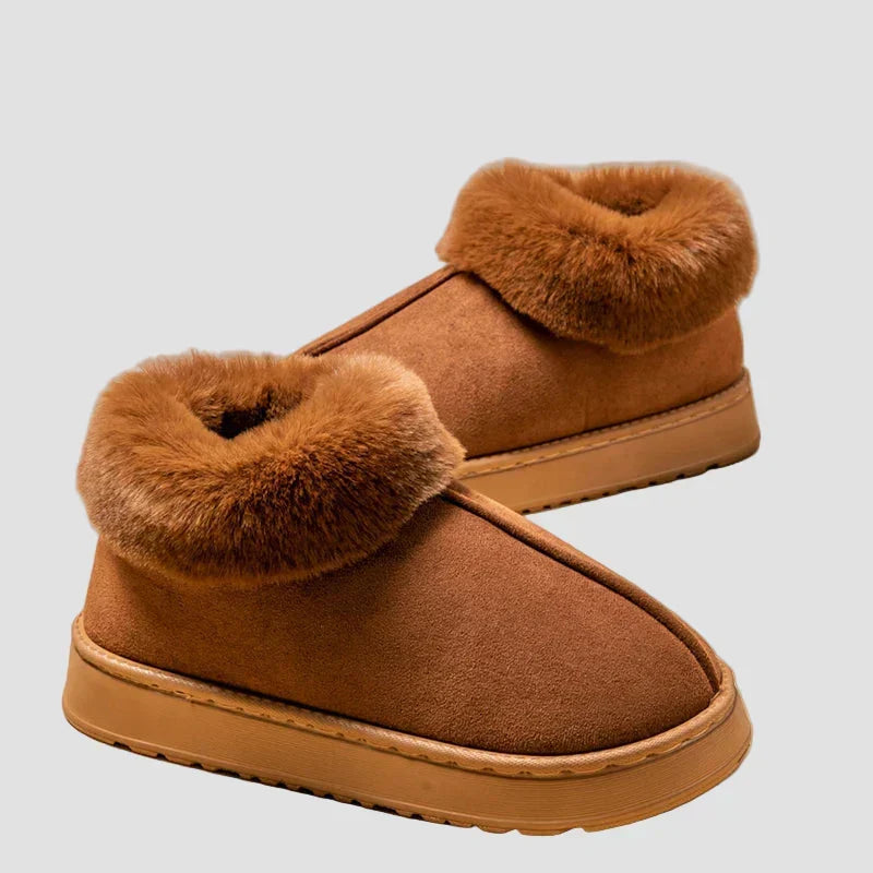 Gia - Cozy Fur-Collar Indoor Slippers