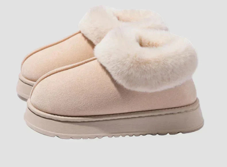 Gia - Cozy Fur-Collar Indoor Slippers