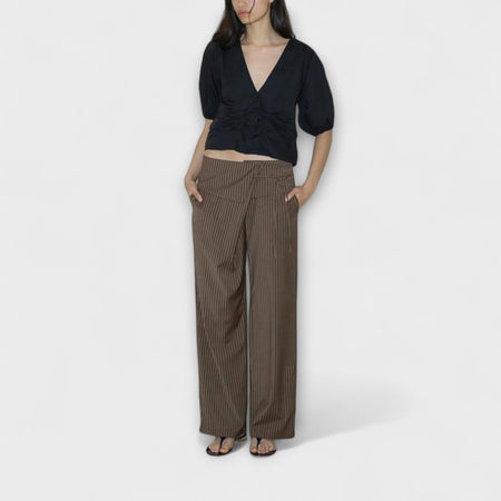 Pantaloni Striati Pieghevoli